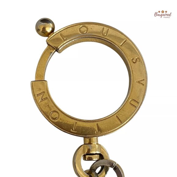 Authentic LOUIS VUITTON Goldtone Metal Swing Key Holder And Bag Charm - Picture 2 of 7